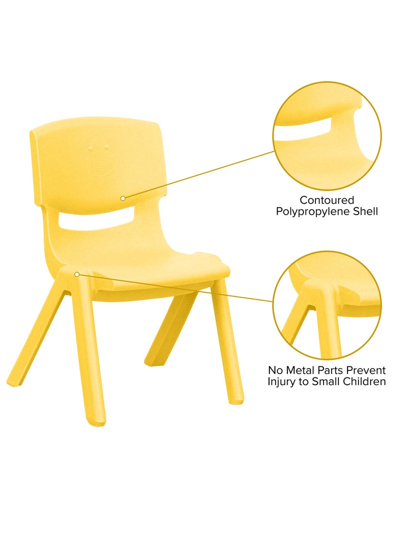 Funz Stackable Plastic Kids Learning Chairs, 40 X 32 X 51cm, The Perfect Chair for Playrooms, Schools, Daycares and Home, Yellow - Image 4