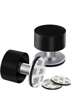 Bukela 2 Pack Door Stoppers Stop with Extra Stickers, Self-Adhesive Door Stops with Black Rubber Bumper & Stainless Steel Body - Heavy Duty Door Knob Wall Protector Sound Dampening for Home & Office Use  - Image 1
