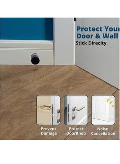 Bukela 2 Pack Door Stoppers Stop with Extra Stickers, Self-Adhesive Door Stops with Black Rubber Bumper & Stainless Steel Body - Heavy Duty Door Knob Wall Protector Sound Dampening for Home & Office Use  - Image 4
