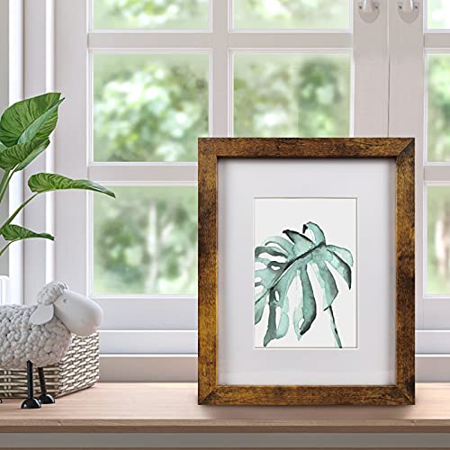 SESEAT 8x10 Picture Frame Brown Set of 6, Display Pictures 5x7 With mat or 8x10 Without Mat - Image 3