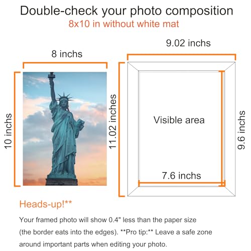 SESEAT 8x10 Picture Frame Brown Set of 6, Display Pictures 5x7 With mat or 8x10 Without Mat - Image 4