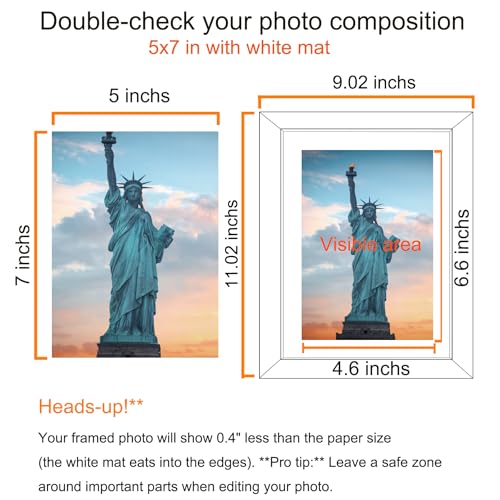 SESEAT 8x10 Picture Frame Brown Set of 6, Display Pictures 5x7 With mat or 8x10 Without Mat - Image 5
