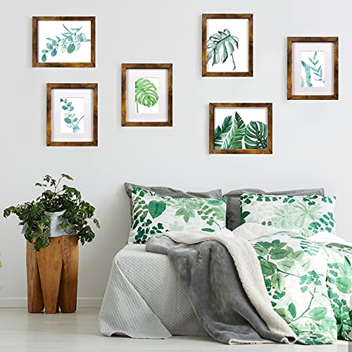 SESEAT 8x10 Picture Frame Brown Set of 6, Display Pictures 5x7 With mat or 8x10 Without Mat - Image 2