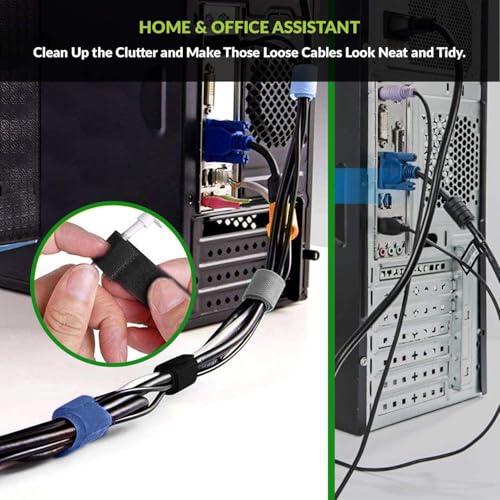 Gizga Essentials Set of 20 Cable Organiser, Cable Protector & Wire Organizer Clips for Cables, Reusable Cable Organizer for Desk, WFH Accessories, Multipurpose Silicone Adhesive Hooks & Cable Ties - Image 5