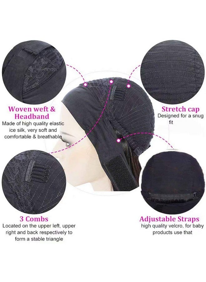 Auflaund - Natural Layered Curly Headband Wig Long Body Wave Highlight 2 Tone Brown Synthetic Headband Wigs For Us Black Women With Free Headbands And Wig Caps 24 Inch - Image 1