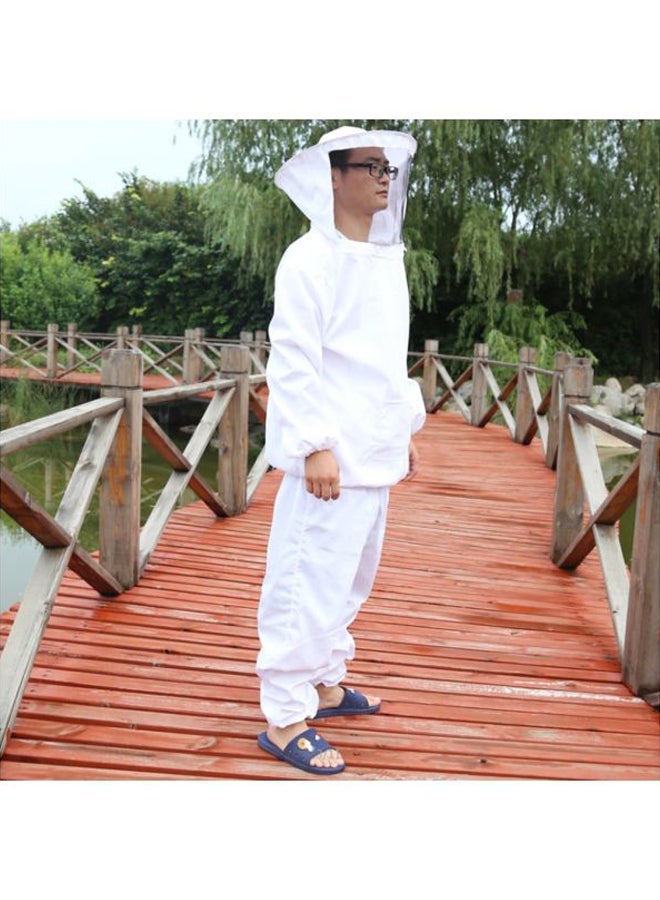 NIBEMINENT Beekeeping Suit With Hood White/Clear - Image 4