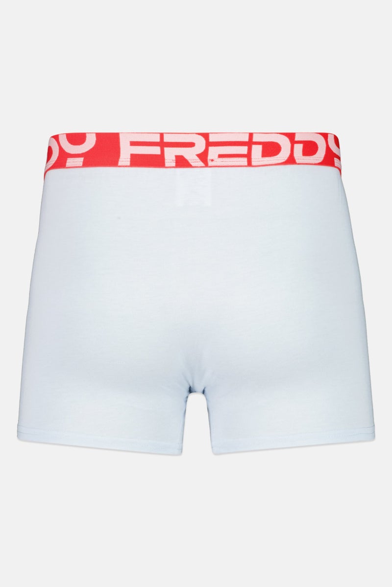 FREDDY شورت بوكسر للرجال بشعار العلامة التجارية، أزرق جليدي - Image 2