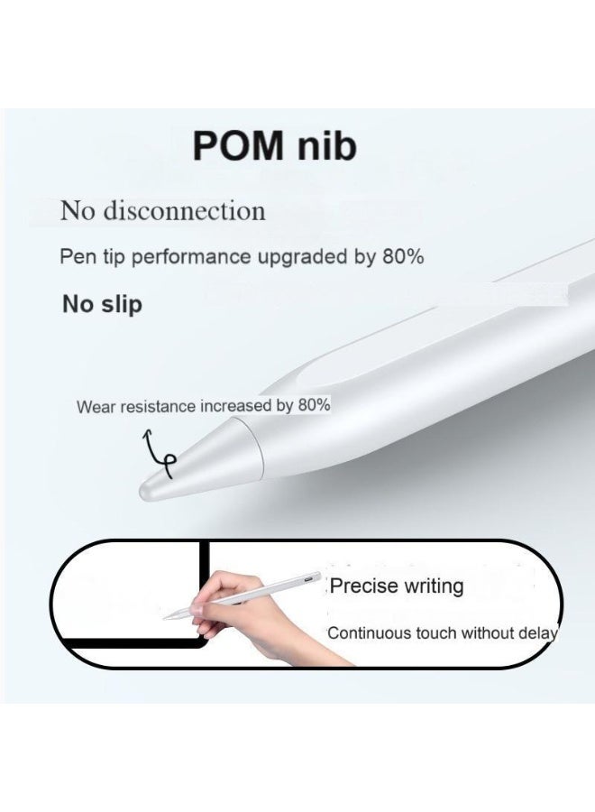 Universal Stylus Pen for Apple & Android Devices, Compatible with iPhones, iPads, Samsung, Huawei, Xiaomi, and More, Precision Writing, No Bluetooth or App Required, with 1 Pen Tip + Charging Cable + Manual – White - Image 4