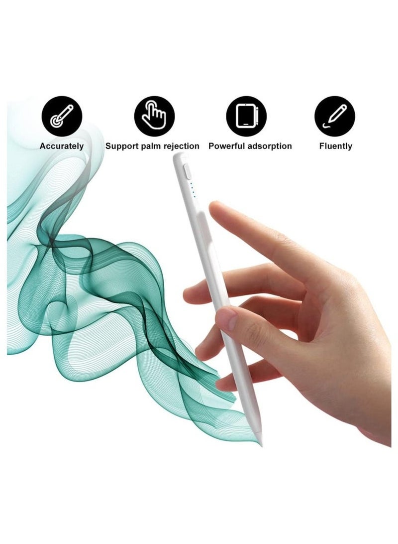Universal Stylus Pen for Apple & Android Devices, Compatible with iPhones, iPads, Samsung, Huawei, Xiaomi, and More, Precision Writing, No Bluetooth or App Required, with 1 Pen Tip + Charging Cable + Manual – White - Image 3