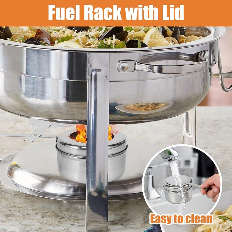 windforgecraft 6Pcs Stainless Steel Chafing Fuel Holder with Cover Chafing Dish Buffet Set Chafer Canned Heat Fuel Box Buffet Warmer Warming Trays for Buffets Barbecue Parties Chafing Dish Buffet - Image 4