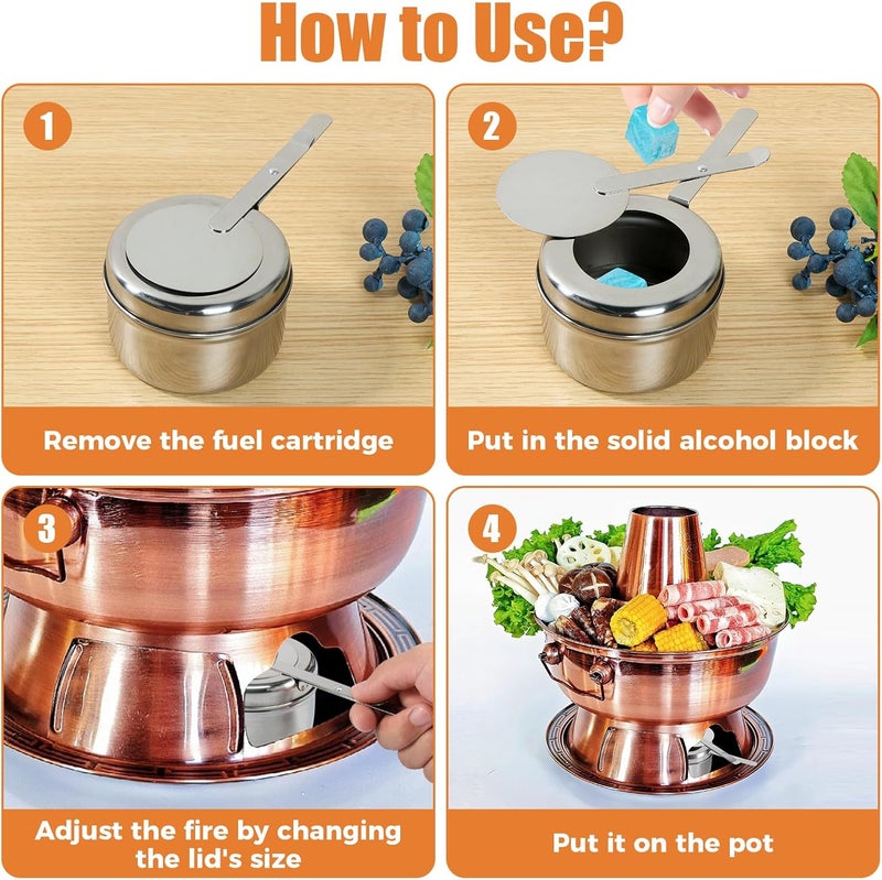 windforgecraft 6Pcs Stainless Steel Chafing Fuel Holder with Cover Chafing Dish Buffet Set Chafer Canned Heat Fuel Box Buffet Warmer Warming Trays for Buffets Barbecue Parties Chafing Dish Buffet - Image 3