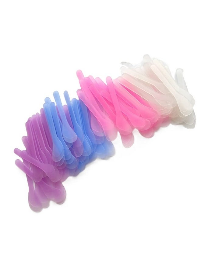 Jilukibo - 100 Pcs Plastic Cosmetic Mask Mixing Spoon Spatulas, Multicolor 5 Inch Face Mask Spoon For Cream Facial Skin Care Spoon - Image 1