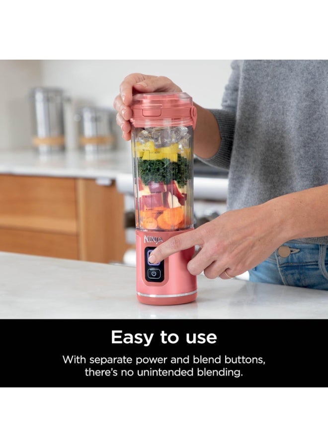 Ninja Blast Portable Blender 18oz - Cordless Personal Smoothie Maker & Shaker - USB-C Rechargeable Leakproof Mixer for Shakes, Juices & Protein - Red Clay, BC151RY - Image 3