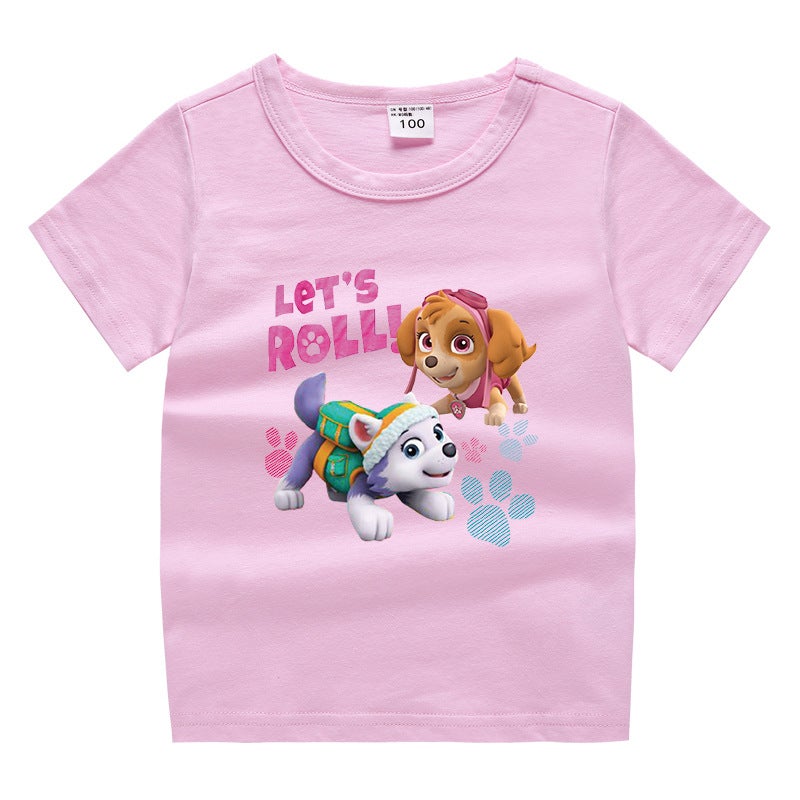 2023 New Children'S Wear Wang Wang Team Children'S Summer Short-Sleeved T-Shirt Girls' Base Shirt Baby Half-Sleeved T-Shirt Children'S Top - Image 3