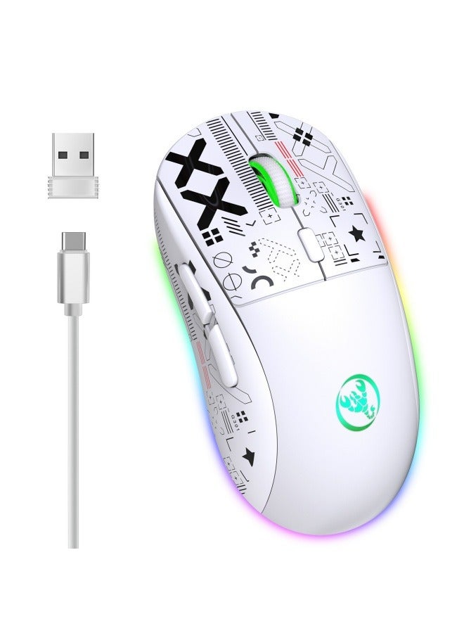 عام الألعاب اللاسلكية الماوس RGB مضيئة TYPE-C شحن الماوس نقل المياه الطباعة ثلاثة وضع 2.4G بلوتوث مزدوج 5.0 - Image 1