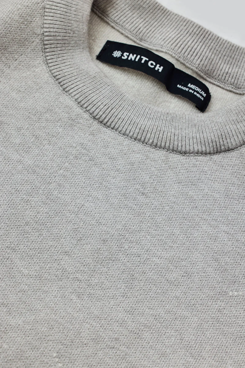 Snitch Grey Self-design Full Sleeve Pullover for Men | Best Price UAE