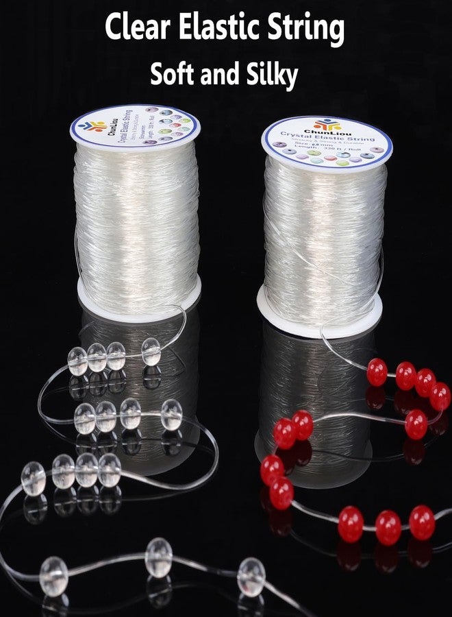 ChunLiou 0.8 mm Stretchy Bracelet String, 2 Rolls of Crystal Clear Elastic Cord for Bracelets, Necklaces, Beading, and Jewelry Making (200 m) - Image 3