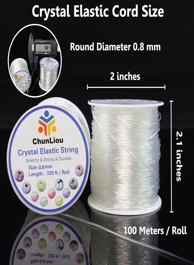 ChunLiou 0.8 mm Stretchy Bracelet String, 2 Rolls of Crystal Clear Elastic Cord for Bracelets, Necklaces, Beading, and Jewelry Making (200 m) - Image 2