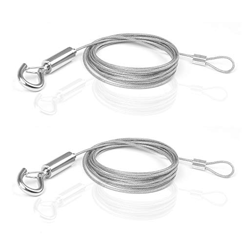 ZKSM Picture Hanging Rope Wire 2 Packs Stainless Steel Wire with Loop and Hook 1.5 mmx2 m Heavy Duty Frame Hanger Rope for Light Lamp Hardware, Supports up to 30 KG - Image 1