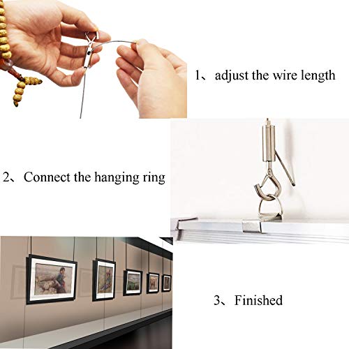 ZKSM Picture Hanging Rope Wire 2 Packs Stainless Steel Wire with Loop and Hook 1.5 mmx2 m Heavy Duty Frame Hanger Rope for Light Lamp Hardware, Supports up to 30 KG - Image 5