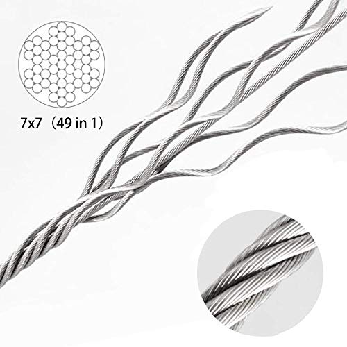 ZKSM Picture Hanging Rope Wire 2 Packs Stainless Steel Wire with Loop and Hook 1.5 mmx2 m Heavy Duty Frame Hanger Rope for Light Lamp Hardware, Supports up to 30 KG - Image 3