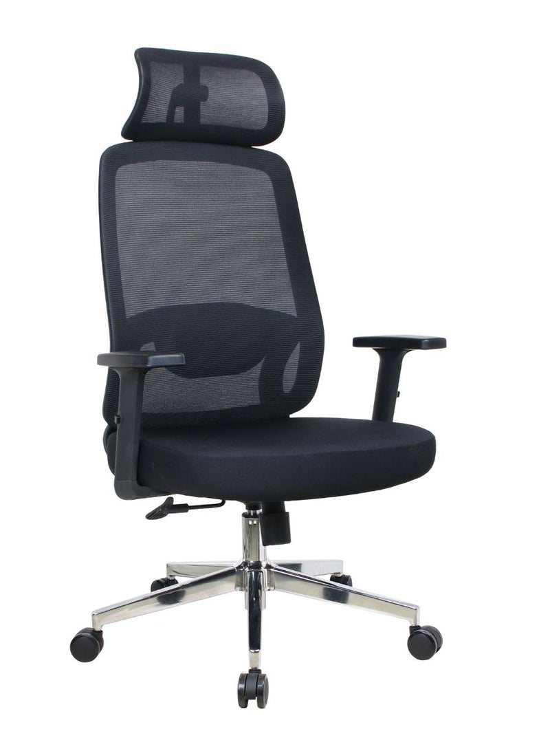 MAF furniture MAF Office Desk Chair, Ergonomic Computer Office Chair with Adjustable Headrest and Lumbar Support,High Back Executive Swivel Chair Black  - Image 2