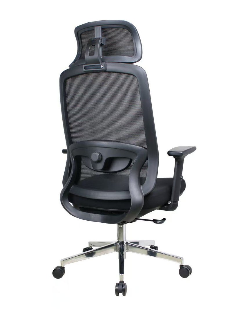MAF furniture MAF Office Desk Chair, Ergonomic Computer Office Chair with Adjustable Headrest and Lumbar Support,High Back Executive Swivel Chair Black  - Image 3