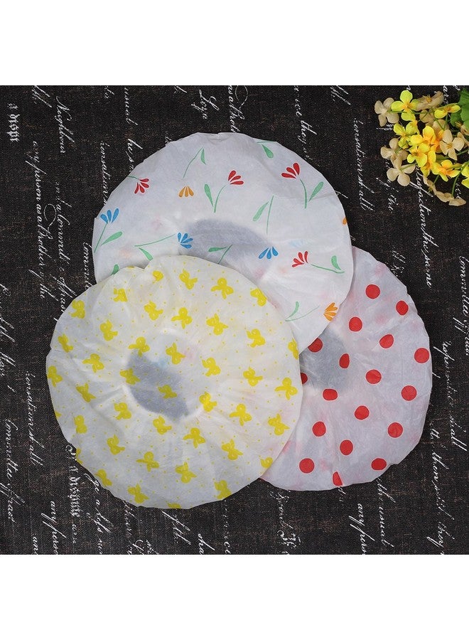 MURTISIDDH 3 Pcs Women Ladies' Waterproof Swimming Cap Bathing Cap Designer Travel Temporary Shower Caps Elastic Band Plastic Cap Hats - Image 3