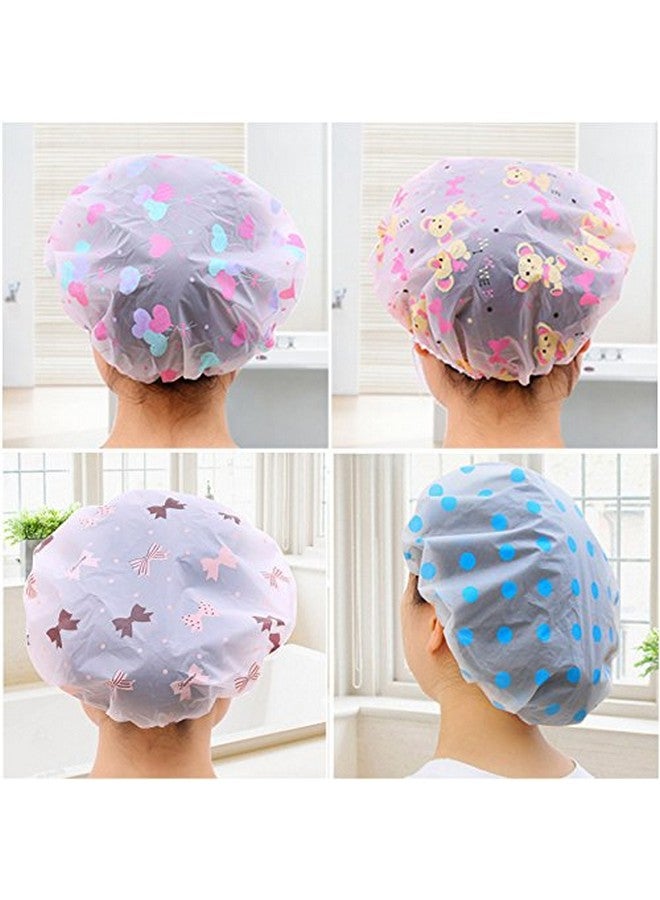 MURTISIDDH 3 Pcs Women Ladies' Waterproof Swimming Cap Bathing Cap Designer Travel Temporary Shower Caps Elastic Band Plastic Cap Hats - Image 2