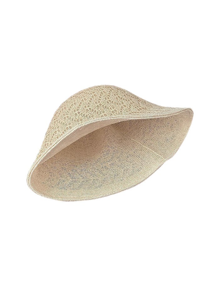 Double layered fisherman hat, versatile summer straw hat, breathable sun protection and sunshade hat for women to wear when going out with a sun hat（Beige） - Image 3