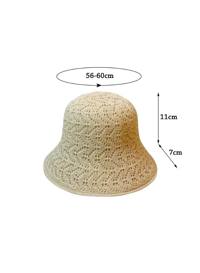 Double layered fisherman hat, versatile summer straw hat, breathable sun protection and sunshade hat for women to wear when going out with a sun hat（Beige） - Image 5