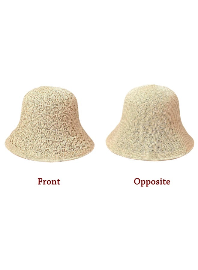 Double layered fisherman hat, versatile summer straw hat, breathable sun protection and sunshade hat for women to wear when going out with a sun hat（Beige） - Image 4