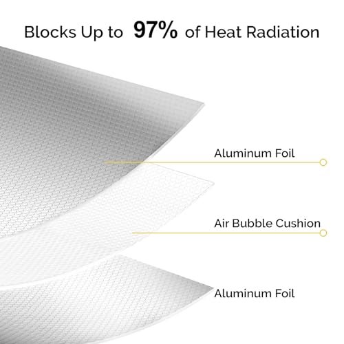 fowong Reflective Bubble Insulation Sheet, Double Side Window Insulation for Summer Heat, 48" x 10 Ft Aluminum Foil Bubble Shield, Sun Reflector for Window, RV, Garage Door, Roof - Image 4