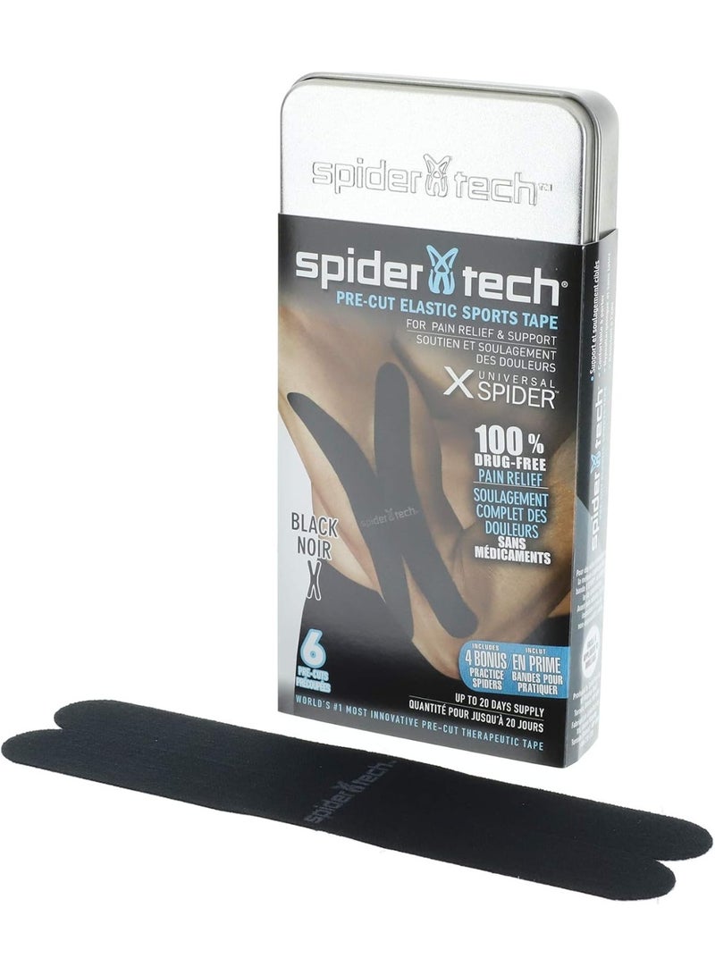 سبايدر تيك شريط سبايدرتيك لعلم الحركة. عبوة من 6 أكياس من يونيفرسال × سبايدر، لون أسود - Image 1