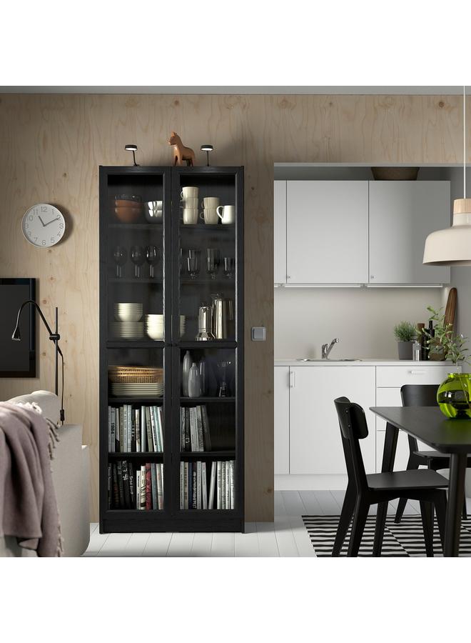 erorex Glass Door, Black Oak Effect, 40X192 Cm - Image 3