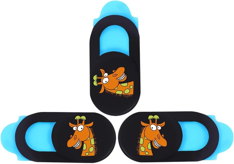 Lurrose 3pcs Webcam Privacy Cover Slide for Laptop, Computer, Tablet – Cartoon Animal Pattern, Camera Lens Protector Set for Online Meeting Privacy and Device Security - Image 1