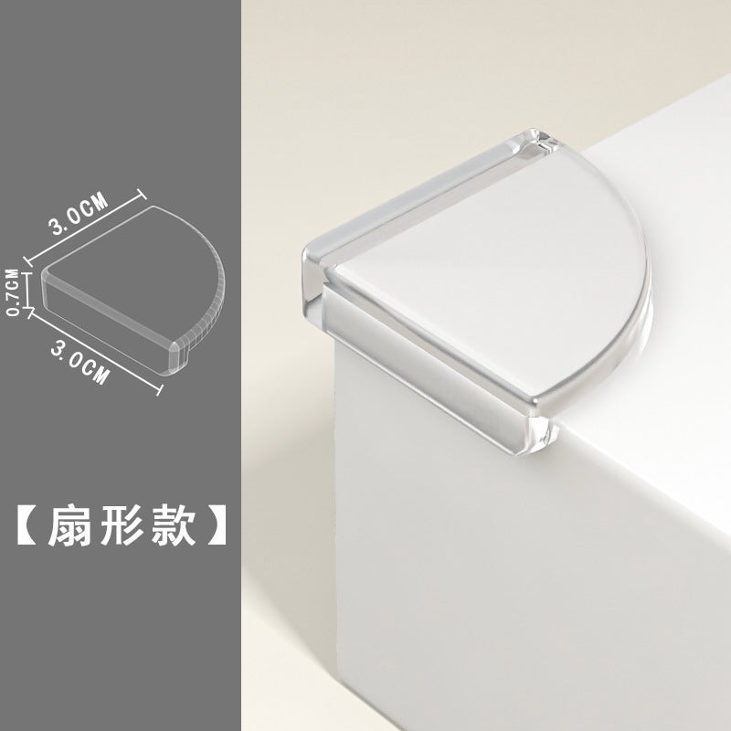 Cross-border export anti-collision angle transparent soft infant safety table corner protective cover baby glass coffee table silicone corner protector Sector 3m glue