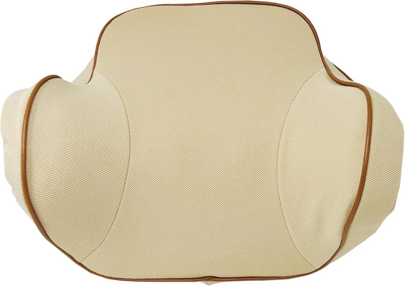 plastific Universal Memory Foam Car Seat Headrest Neck Pillow - Breathable and Comfortable Neck Support Cushion (Beige, 29 x 25 x 17cm) - Image 3