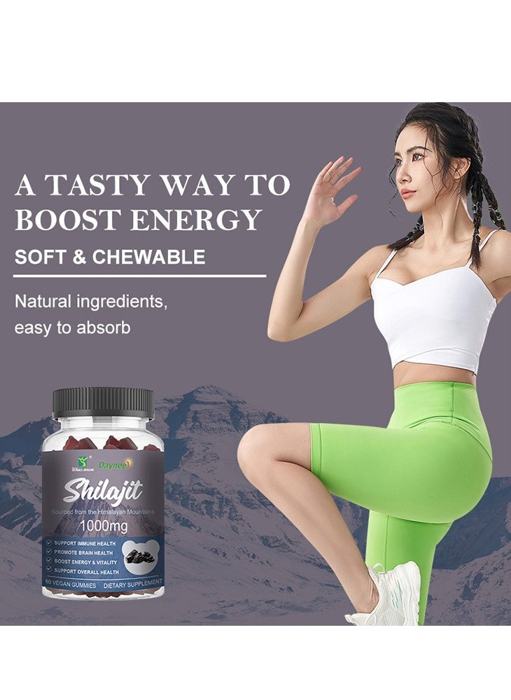 Daynee Pure Himalayan Shilajit Gummies I Lab Tested I No Added Sugar I Ashwagandha, Gokshura| Fulvic Acid & 85+ Trace Minerals I for Men, Women I Non-GMO I 100% Natural & Organic I 60 Gummies  - Image 4