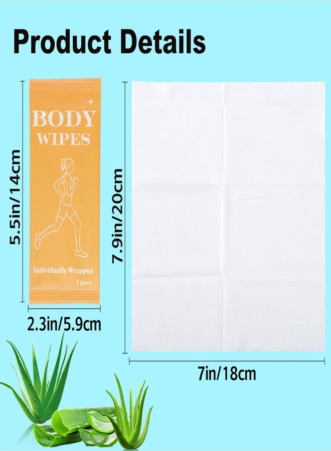 Bgtecho 200 Pack Body Wipes Individually Wrapped, Shower Wipes For Adults, No Rinse Bath Wipe Bulk, Cleansing Wipe Travel Size for Travel, Gym, Camping, Outdoors Sports (Orange) - Image 2