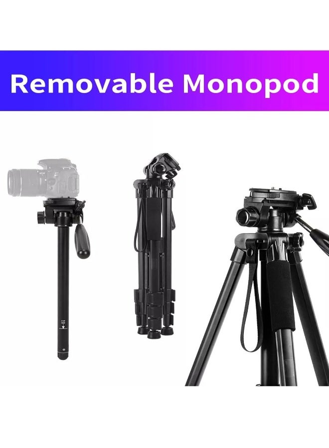 DUSALA Professional Aluminium Tripod Monopod for all DSLR Cameras 360°Adjustable Tripod stand Quick uninstall Tripod Stand Lightweight and Portable Tripod stand (KP-2254) - Image 5