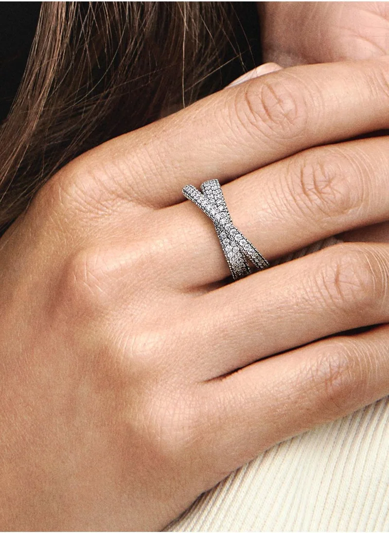 Pandora  Pandora Timeless Pavé Crossover Dual Band Ring for Women | Best Price UAE