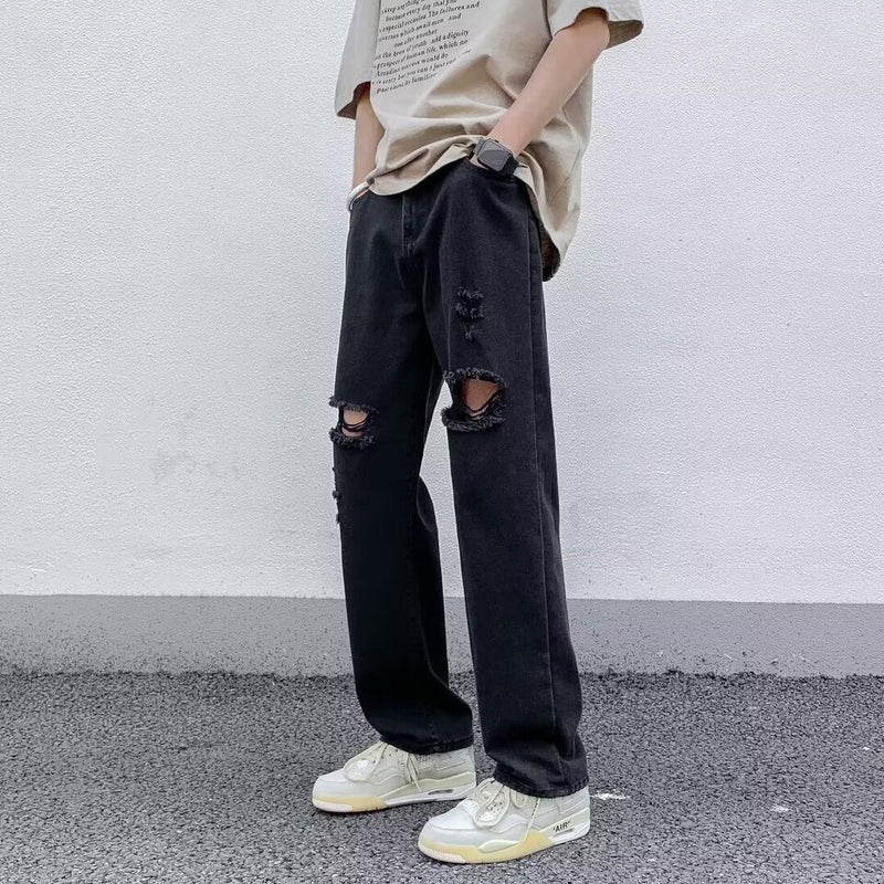 Unisex Classic Denim Jeans Loose Fit Daily Outdoor Wear - Image 4