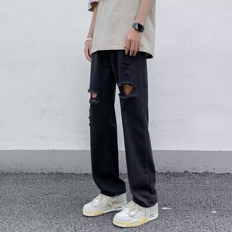 Unisex Classic Denim Jeans Loose Fit Daily Outdoor Wear - Image 3