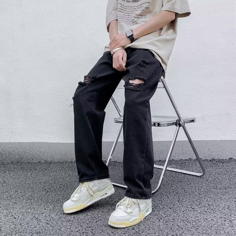 Unisex Classic Denim Jeans Loose Fit Daily Outdoor Wear - Image 2