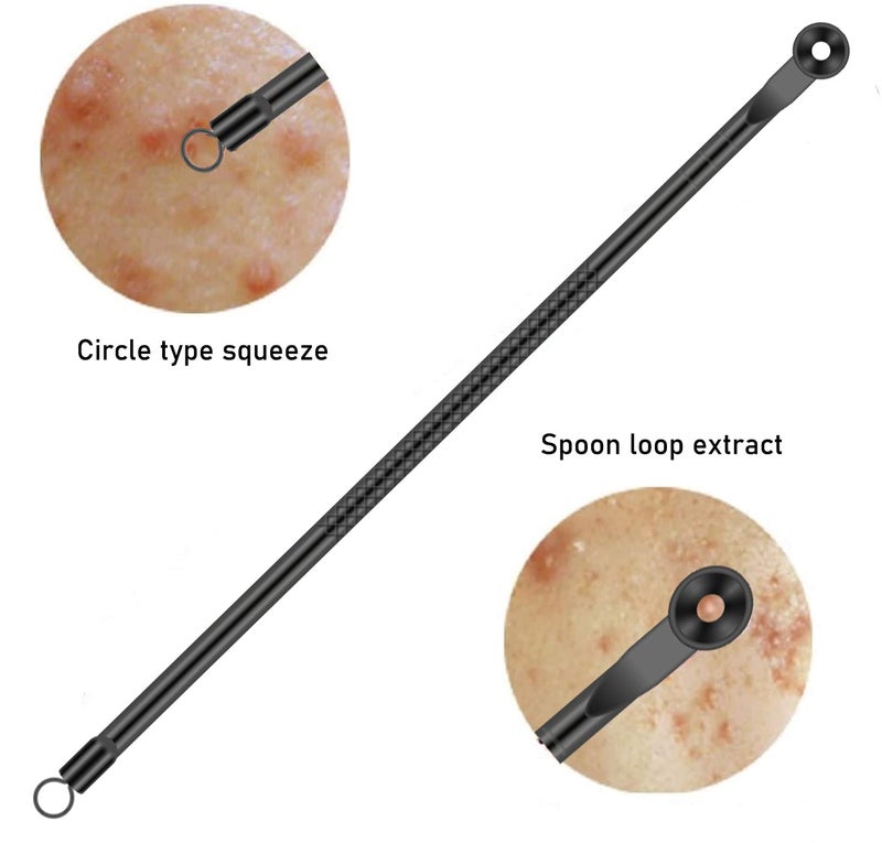 TULOBI Blackhead Remover Pimple Popper Tool Kit 4 Pcs Acne Comedone Zit Blackhead Extractor Tool for Nose Face,Stainless Steel Whitehead Popping Removal Tool Set - Image 3