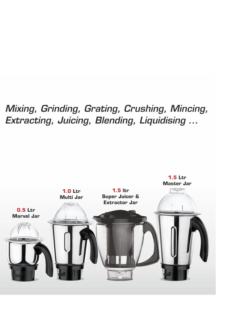 VIDIEM Vidiem Vstar ADC Blu mixer grinder 717 A, mixer grinder 750 watts with 5 Jar in-1 juicer mixer grinder, 5 leak proof jars with self-lock, for wet and dry spices, chutneys and curries, blue  - Image 4
