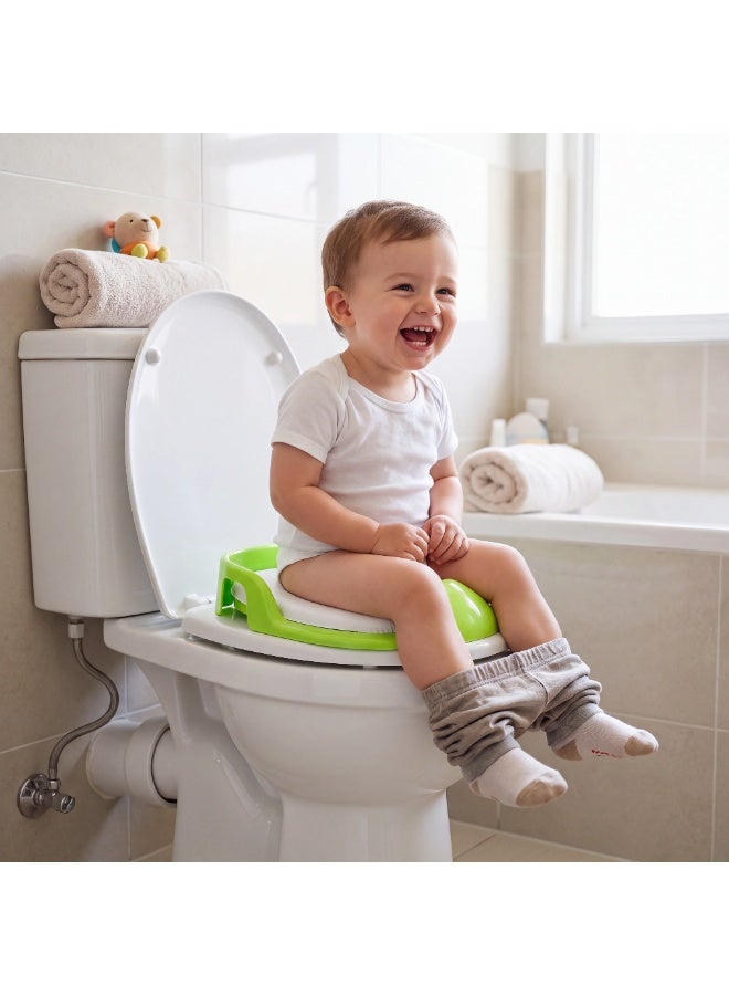 Premium Potty Training Seat for Toddlers with Handles & Splash Guard - Secure Baby Toilet Trainer Ring -  Soft Paded - Image 1