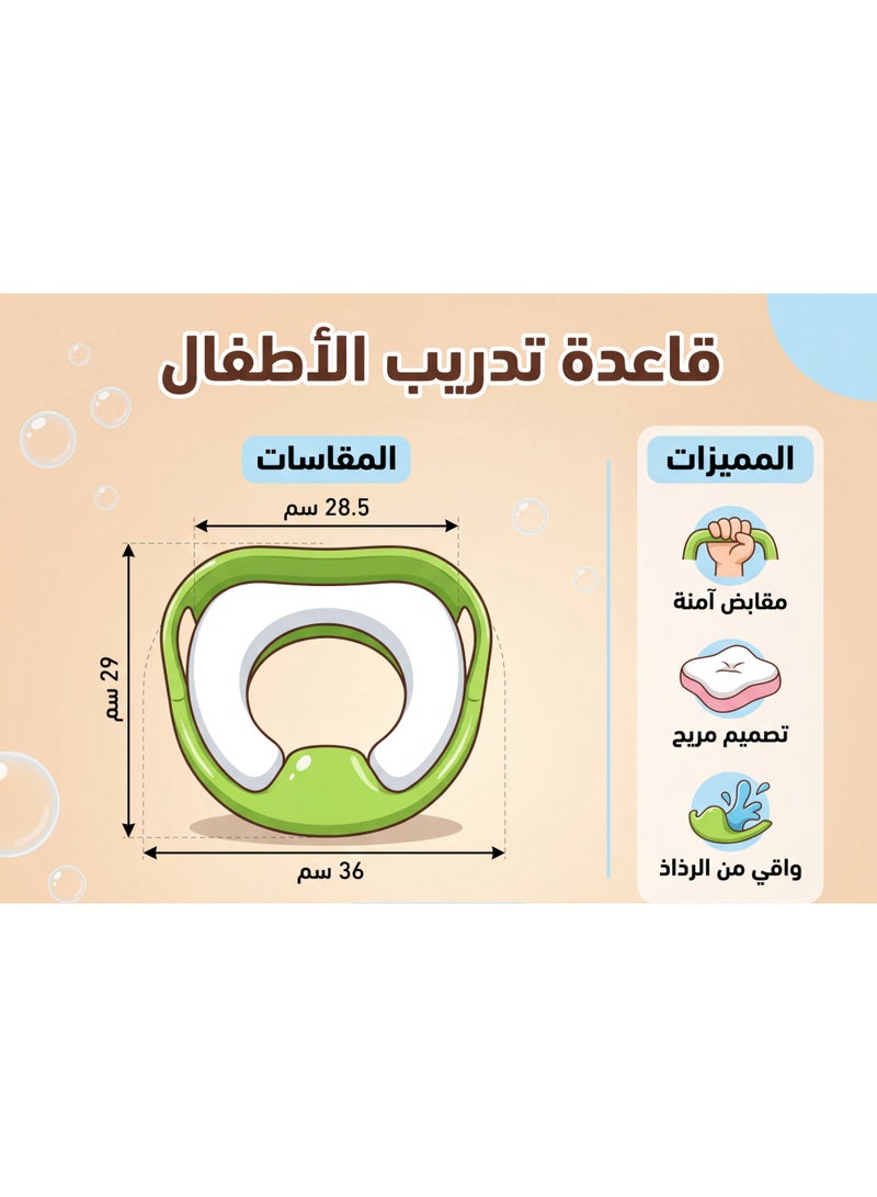 Premium Potty Training Seat for Toddlers with Handles & Splash Guard - Secure Baby Toilet Trainer Ring -  Soft Paded - Image 2