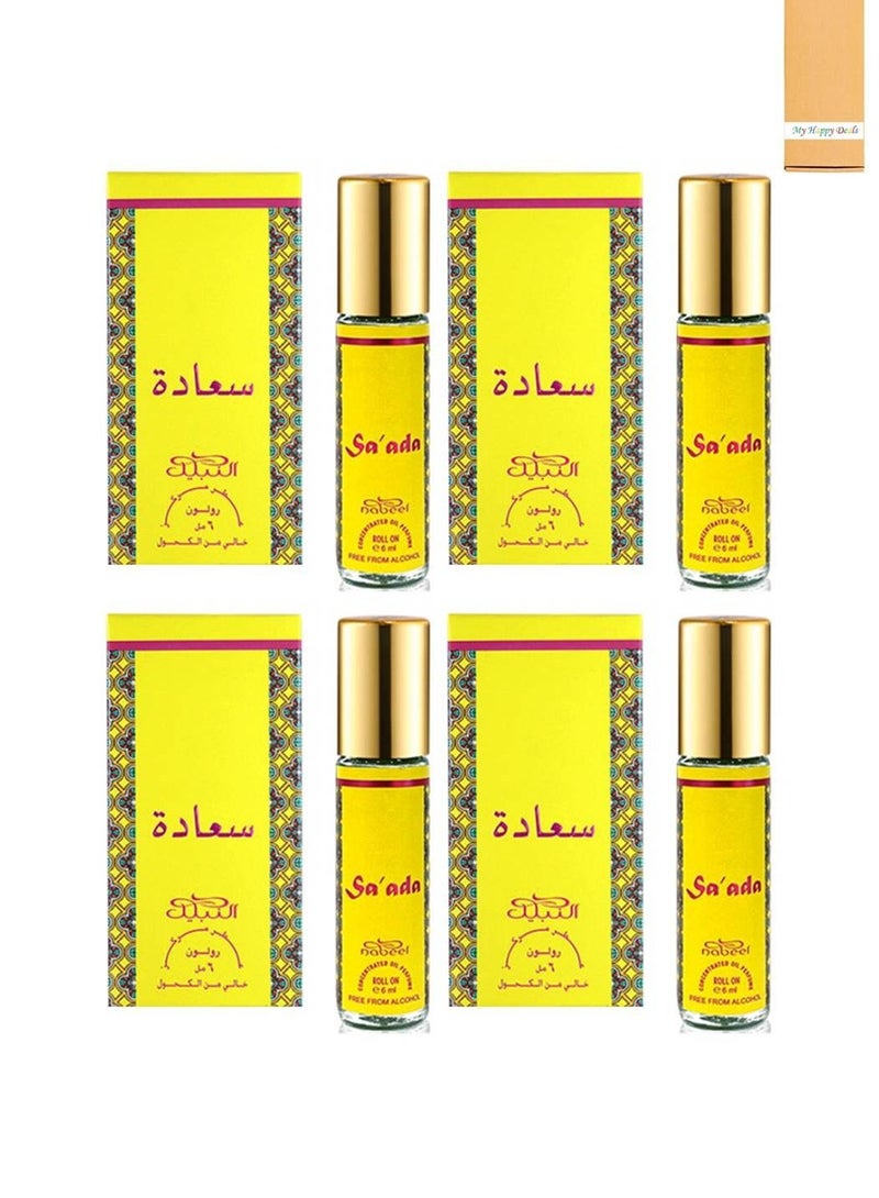 Nabeel 4 Pcs Nabeel Saada Alcohol Free Roll On Oil Perfume 6ML - Image 1